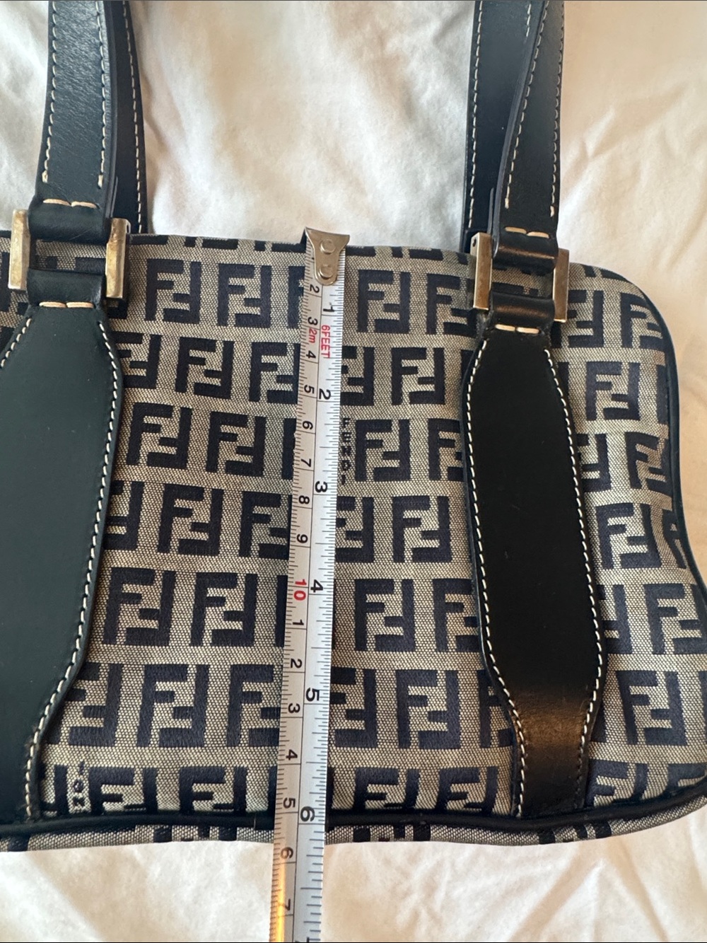 Fendi Black & Gray Zucca Shoulder Bag - Picture 13 of 14